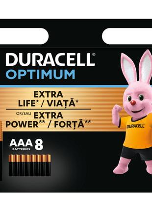 Батарейки алкаліновi ​Duracell Optimum AAA CEE GEN3 8 штук (50...