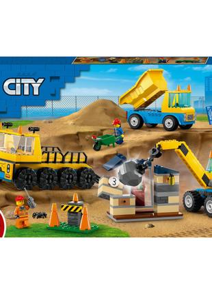 Конструктор LEGO City Будівельна вантажівка й кулястий кран-та...