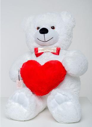 Плюшевий ведмедик з серцем Mister Medved Берті 110 см Білий