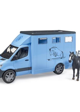 Автомодель Bruder MB Sprinter для перевезення тварин з конем (...