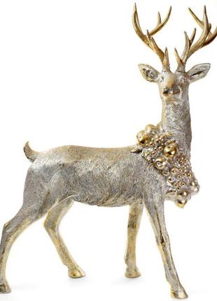 Фігура для новорічного декору Золотий олень із вінком Bona DP4...