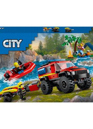 Конструктор LEGO City Пожежний позашляховик з рятувальним човн...
