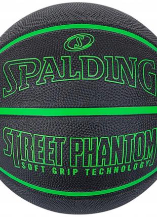 М'яч баскетбольний гумовий №7 Spalding Phantom Black/Green (84...