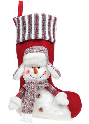 Новорічний декор-шкарпетка Snowman red Bona DP186334
