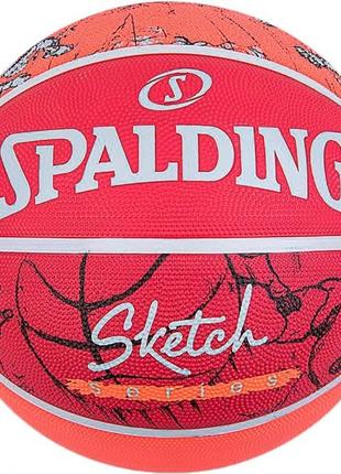 М'яч баскетбольний гумовий №7 Spalding Sketch Drible Червоний ...