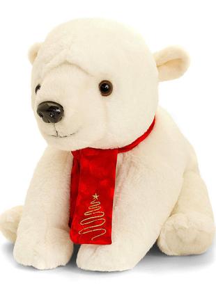 М'яка іграшка Keel toys Полярний ведмідь із різдвяним шарфиком...
