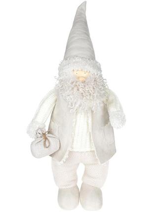Новорічна фігурка Санта у жилеті 25х15х61см, білий Bona DP73674