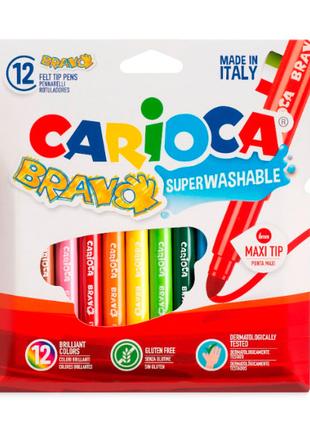 Фломастери Carioca Bravo 12 кольорів (42755)