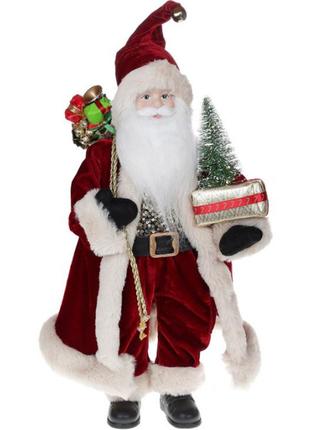 Новорічна фігурка Санта з ялинкою 46см (м'яка іграшка), з LED ...