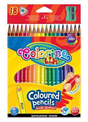 Олівці кольорові трикутні Colorino 18 кольорів (57431PTR)