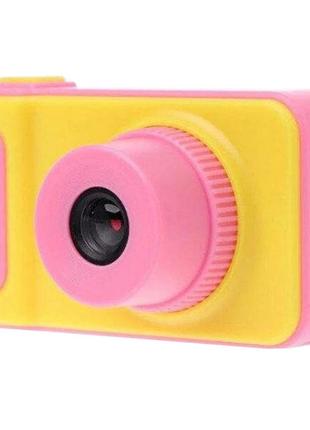 Дитячий цифровий фотоапарат Smart Kids V7 Жовто-рожевий (77-01...