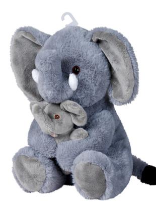 М'яка іграшка Nicotoy Пухнасті звірятка з малюком Слон 28 см (...