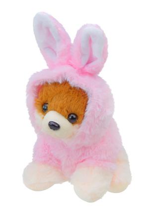 М'яка іграшка Shantou Собачка в костюмі зайчика рожева 25 см (...
