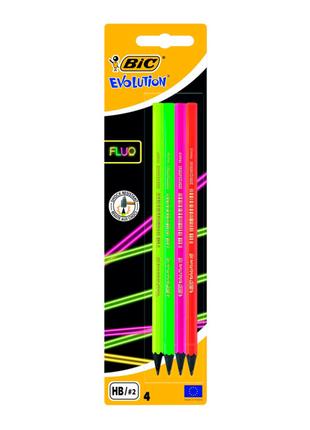 Олівець Fluo BIC Evolution НВ 4 шт в наборі (940758)