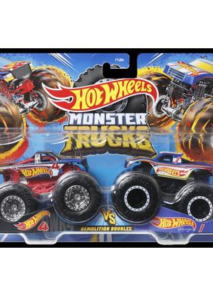 Набір машинок Hot Wheels Monster Trucks Hot Wheels 4 vs Hot Wh...