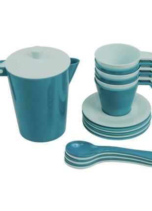 Набір посуду Tigres Релакс кавовий 19 елементів блакитний (39803)