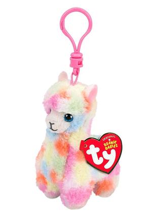 М'яка іграшка-брелок TY Beanie Boo's Різнобарвна лама Лола 12 ...