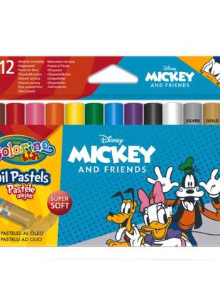 Олівці пастельні Colorino Disney Міккі Маус 12 кольорів маслян...