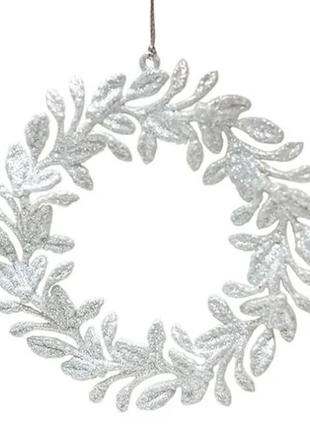 Підвіска новорічна Flora Віночок Білий (11783)
