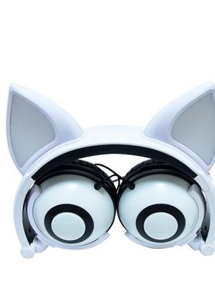 Навушники з вушками SUNROZ LINX Bear Ear Headphone Лисички LED...