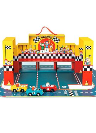 Набір іграшковий Гран Прі: траса-пазл трибуна+3 машинки (J08554)