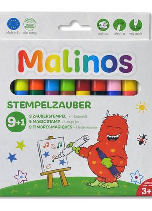 Штампи Malinos Stempelzauber 9 плюс 1 9 кольорів із чарівним ф...