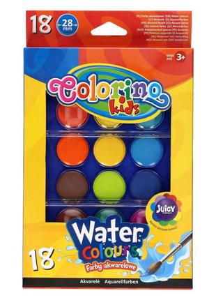 Фарби акварельні великі таблетки Colorino 18 кольорів (54737PTR)