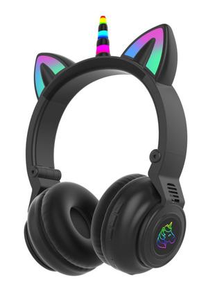 Навушники Cute Headset котячі вушка/єдиноріг бездротові з підс...