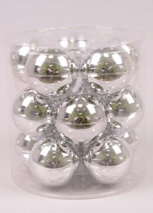 Кульки скляні Flora D-8 см. 15 шт(44607)