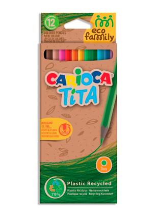Олівці кольорові Carioca Ecofamily Tita 12 кольорів (43097)