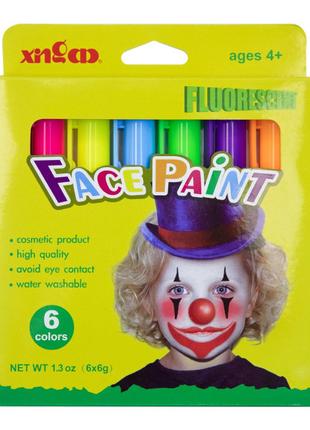 Олівці для обличчя Colorino Флюоресцент 6 кольорів (XD110228)