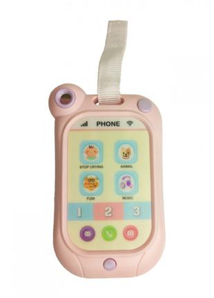 Дитячий телефон Metr + G-A081 інтерактивний Рожевий