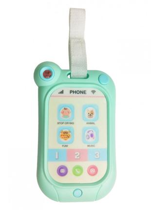 Дитячий телефон Metr + G-A081 інтерактивний Бірюзовий