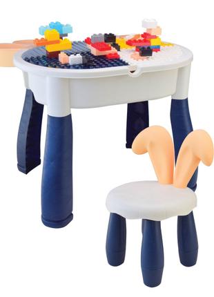 Ігровий стіл та стілець IBLOCK Time 2 school синій (PL-921-285)