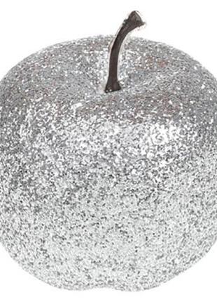 Набір підвісок із 4 шт Яблуко 6.5см сріблястий з глітером Bona...