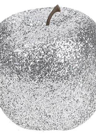 Набір підвісок із 4 шт Яблуко 7см сріблястий з глітером Bona D...