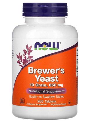 Пивные дрожжи NOW Brewer's Yeast 650 mg 200 tabs
