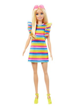 Лялька Barbie Fashionistas з брекетами у смугастій сукні (HJR96)