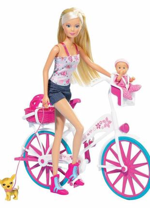 Лялька Штеффі з малюком на велосипеді Simba (5739050)
