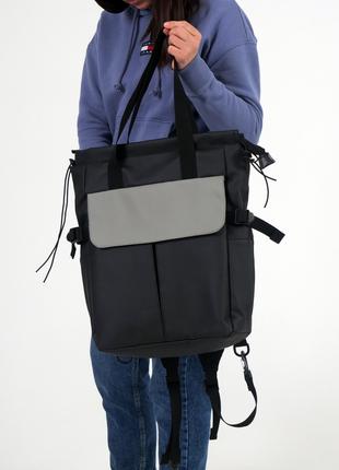 Женский шопер-рюкзак, кросс-боди комбинированный цвет черный/с...