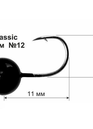 Мормышка летняя DS Classic №12 0,5г Черный хром