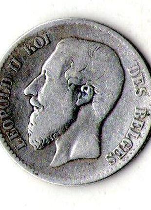 Бельгія - Бельгия › Король Леопольд II 1 франк 1886 рік срібло...