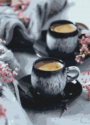 Картина по номерам 40×50 см. Кофе в чашках. Brushme 2053