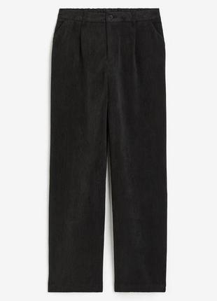 Вельветовые брюки H&M; Размер S прямые широкие с завышенной та...
