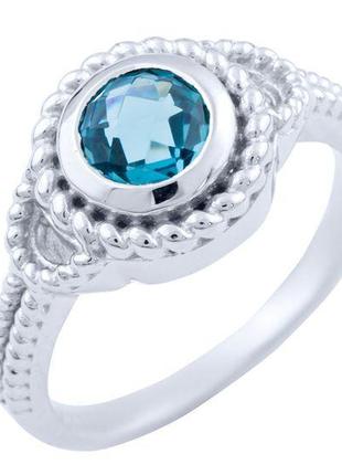 Серебряное кольцо SilverBreeze с натуральным топазом Лондон Бл...