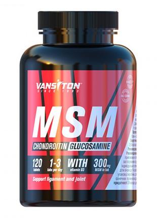 Хондроитин + Глюкозамин + MSM 120 таблеток Vansiton