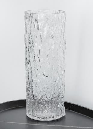 Стекляная ваза для цветов и декора 29 см