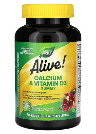 Кальций и Витамин Д3 Nature's Way Alive поддержка костной и им...