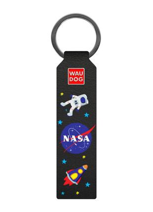 Брелок WAUDOG Design с рисунком "NASA", премиум кожа (ширина 2...