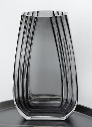 Стекляная ваза для цветов и декора 28 см